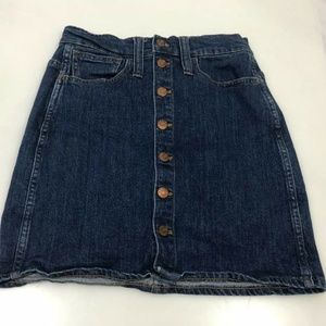 Madewell Womens Short Denim Skirt Button Front